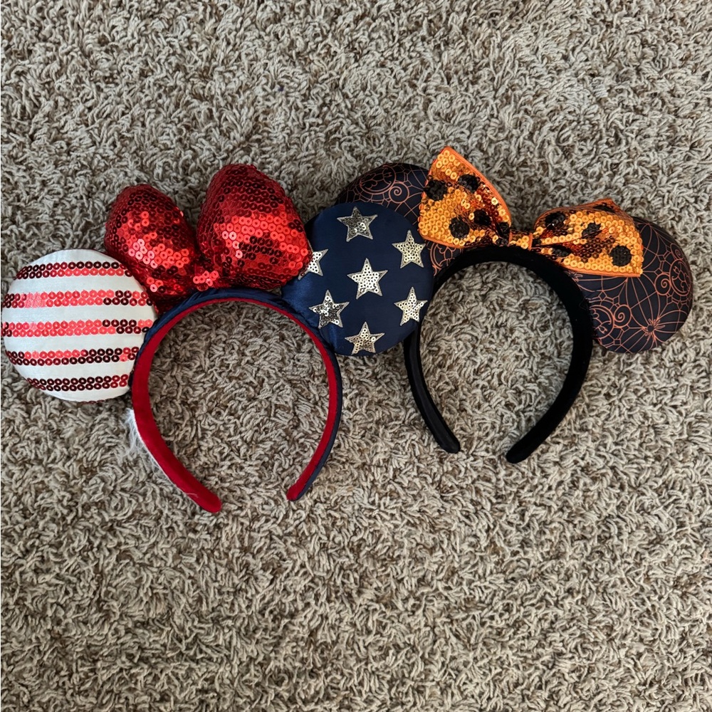 Sequin and Star Patterned Mouse Ear Headbands